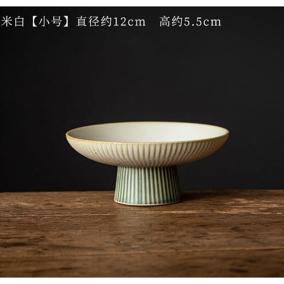 MERRYHAPY White Porcelain Footed Fruit Bowl, Elegant Design for Serving Snacks, Desserts, and Fruit Display