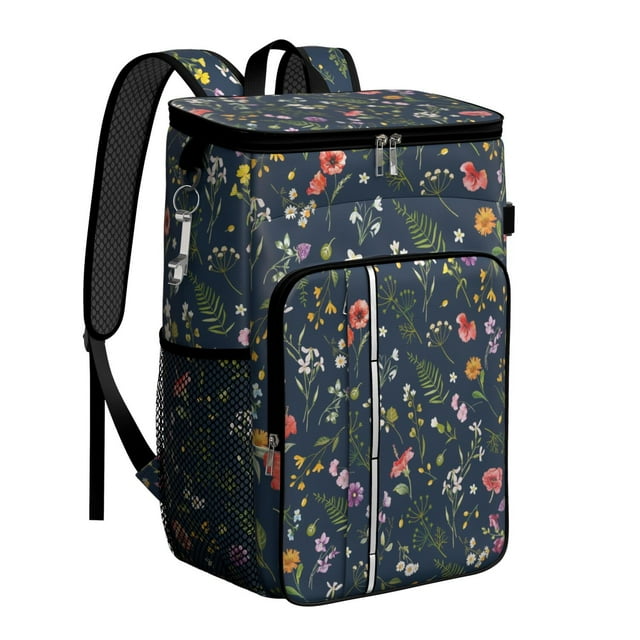Watercolor Flower Pattern Insulated Backpack Cooler - 20L High Capacity, Long-Lasting Insulation, Perfect for Outdoor Enthusiasts