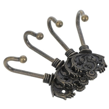 4pcs Vintage Bronze Wall Hooks for Hanging Coats Hats Towels Decorative Metal Hooks for Home Bathroom Metal Entrance Hook