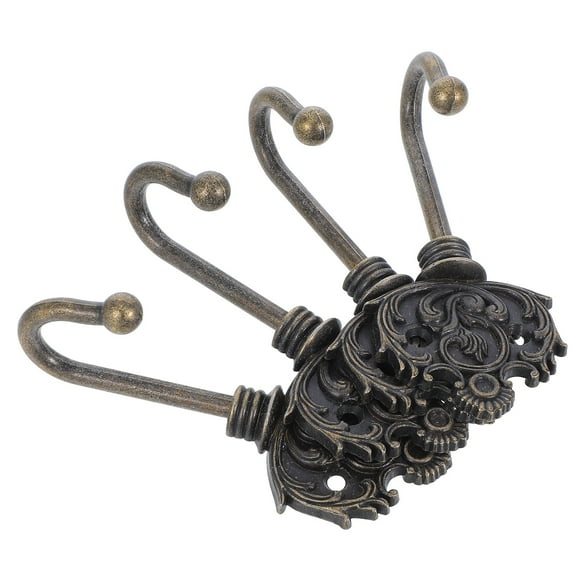 4pcs Vintage Bronze Wall Hooks for Hanging Coats Hats Towels Decorative Metal Hooks for Home Bathroom Metal Entrance Hook