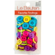 Favorite Findings Fun Assorted Sew Thru Buttons, 130 Pieces