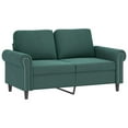 thumbnail image 3 of vidaXL 2 Piece Sofa Set with Cushions Dark Green Velvet, 3 of 6