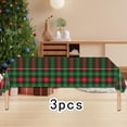 thumbnail image 1 of Mantel navideño,Mantel Navideño para Mesas Rectangulares,Mantel desechable impermeable para comedor,Mantel de cocina para banquetes y fiestas estilo bohemio 3 piezas de cuadros pequeños, 1 of 8