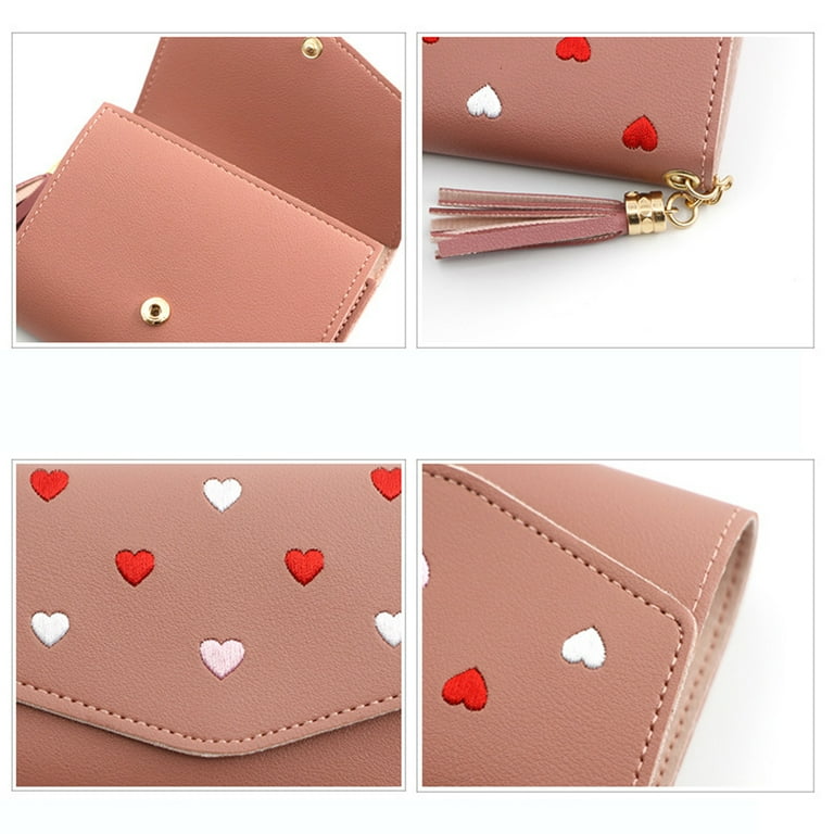 Small Leather Pouch, Leather Heart Purse, Heart Coin Holder