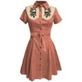 thumbnail image 3 of Vestidos de Mujer Vestido Camisero Con Estampado de Flores Occidentales Para Mujer Vestido Midi Informal de Estilo Retro Con Botones de Verano, 3 of 3
