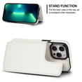 thumbnail image 5 of Allytech 2 in 1 Detachable Wallet Case for iPhone 13 Pro Max with Card Holder, [Large Capacity] PU Leather Magnetic Snap Kickstand Case Support Wireless Charging, Shockproof Anti-Drop Case, White, 5 of 9