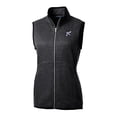 thumbnail image 2 of Women's Cutter & Buck  Heather Charcoal Reading Fightin Phils Mainsail Sweater Knit Full-Zip Vest, 2 of 3