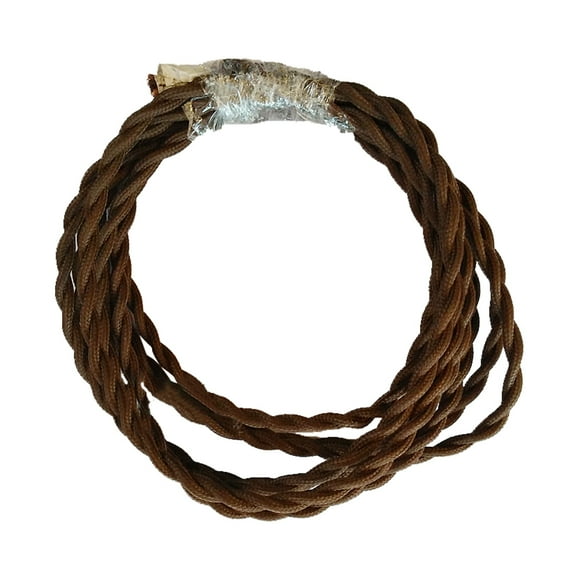 Cable de lámpara de estilo vintage de 5 m para bricolaje, cable de tela trenzada vintage, cable de alambre eléctrico trenzado (café)
