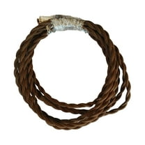 GOOHOCHY 5M DIY Vintage Style Lamp Cord Vintage Twisted Cloth Fabric Lamp Cord Electrical Wire Rope Twisted Wire (Coffee)