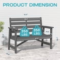 thumbnail image 3 of FODINGHILL Outdoor Bench with 2 Seat,HDPE All Weather Park Bench,700LBS Weight Capacity,Suit for Park,Garden and Porch,Gray, 3 of 8