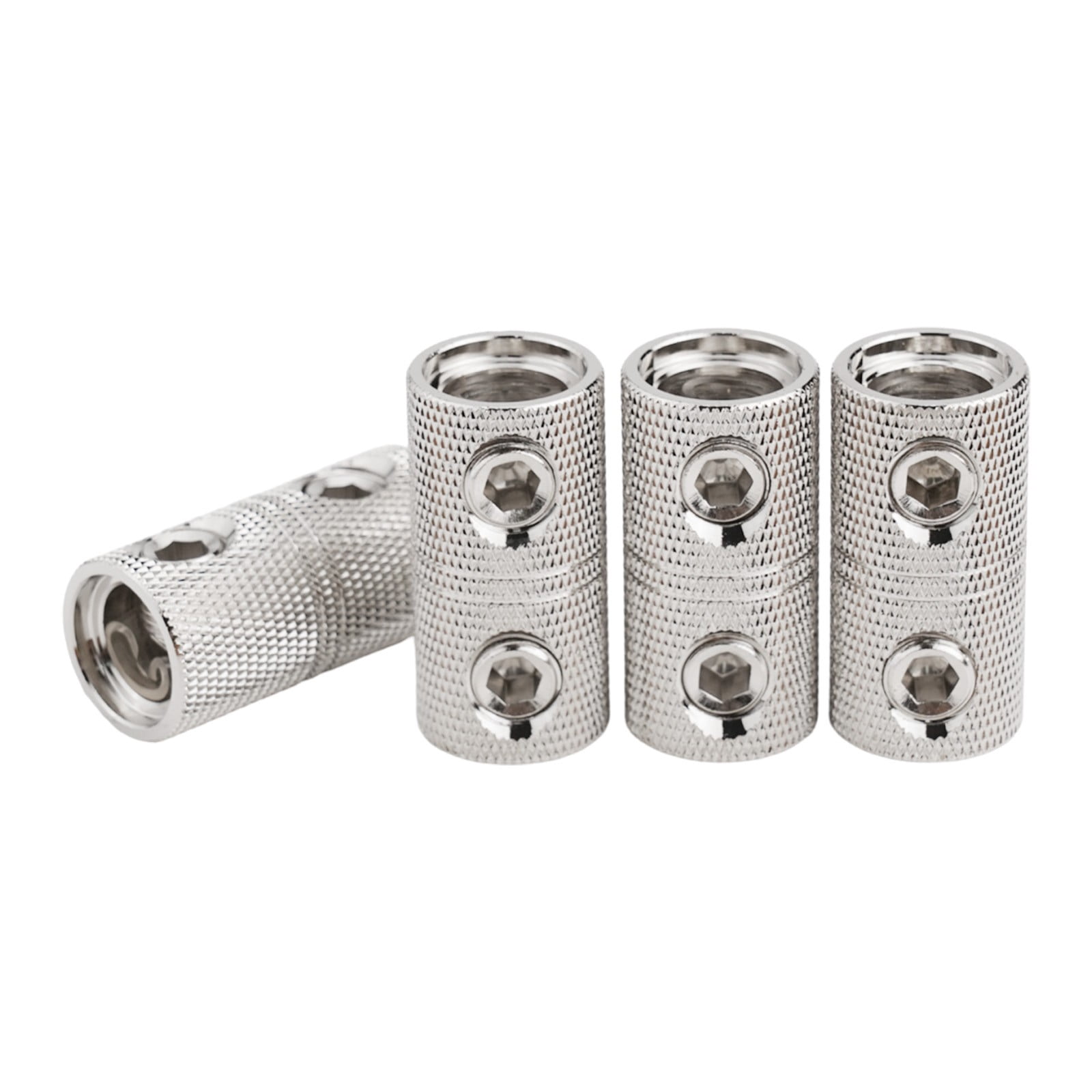 4Pcs 0 Gauge Wire Splice Connectors with Heat Shrink 0 Gauge Battery Cable Coupler Brass Car Stereo Power Wire Coupler Terminals