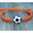thumbnail image 2 of Soccer Bracelet, Soccer Jewelry, Adjustable Unisex Soccer Paracord Bracelets - Soccer Gift (Orange), 2 of 5