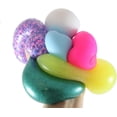 thumbnail image 2 of Sampler Pack of 5 Different 2.5" Stress Balls - Confetti, Metallic, Glitter, Doh, Soft - Squishy Gooey Shape-able Squish Sensory Squeeze Balls OT (RANDOM COLORS), 2 of 8