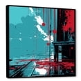 thumbnail image 2 of Designart "Cityscape of Modern Cherry Eclipse" Cityscapes Framed Wall Art - Modern Red Cityscape Hallway Framed Wall Art Decor, 2 of 6