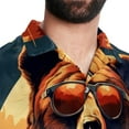thumbnail image 5 of Vintage Bear Men's Short Sleeve Beach Shirts, Casual Button Down Poplin Printed Summer Tops - Unisex, 5 of 6