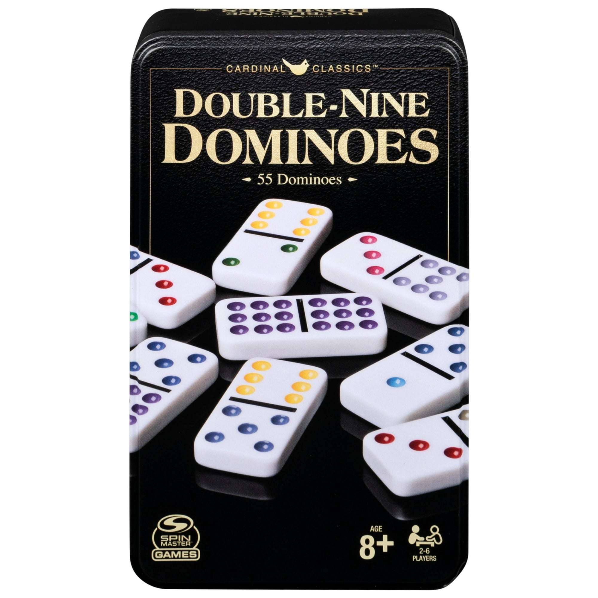 Spin Master Games, Classics Double Nine Dominoes Game Set in Storage Tin, for Ages 8+