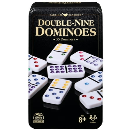 Spin Master Games, Classics Double Nine Dominoes Game Set in Storage Tin, for Ages 8+