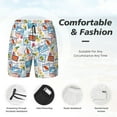 thumbnail image 5 of Lsque Mens Swim Trunks Summer Stamp Pattern - Bathing Suit Compression Liner - Beach Swim Shorts Swimwear - (S-3XL) - Stretch Quick Dry -, 5 of 9