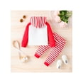 thumbnail image 3 of Seyurigaoka 2Pcs Unisex Kids Valentine's Sweatsuit, Letter Print Hooded Sweatshirt + Stripe Pants, 3 of 9