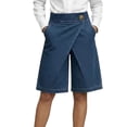 thumbnail image 2 of Women Y2k Wide Leg Jean Shorts Denim Bermuda Grunge Shorts Summer Loose Fit Low Rise Jorts Navy 2XL, 2 of 4