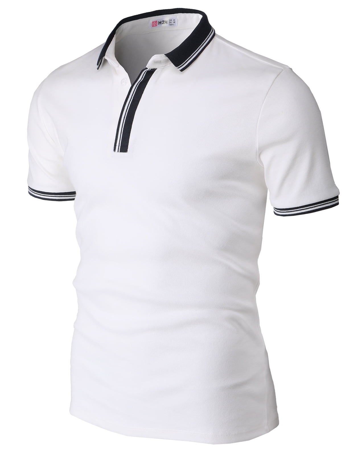 H2H Mens Casual Slim Fit Polo T-Shirts Button Down Polo Shirt (CMTTS260 ...