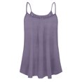 thumbnail image 3 of USSUMA Womens Tops Women's Tank Tops Sleeveless Round Neck Camisole Cold Shoulder Solid Color Plus Size Tops for Women Trendy Shirt Fashion Tshirt Street Purple Online Shopping Tank Top Xxxl, 3 of 4