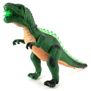 Children's Pretend Play Battery Operated Prehistoric T-Rex Dinosaur Toy Figure w/ Realistic Movement, Lights and Sounds (Colors May Vary)