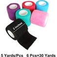 thumbnail image 2 of 6 Pack 2 Inches Cohesive Bandage Self Adhesive Wrap Elastic Self Adherent Vet Wrap Breathable Self Stick Tape for Wrist, Ankle, Sports, Tatoo Wrap(5 Yards, Multi Colors), 2 of 5