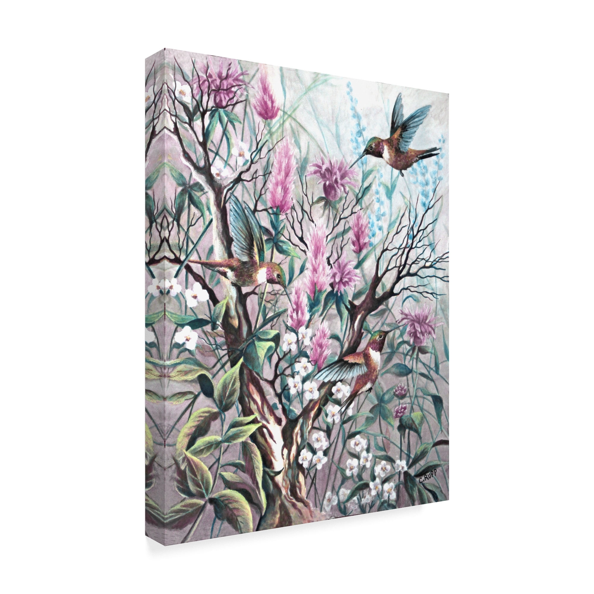 Trademark Fine Art 'Hummingbird Tapestry' Canvas Art by Carol J Rupp