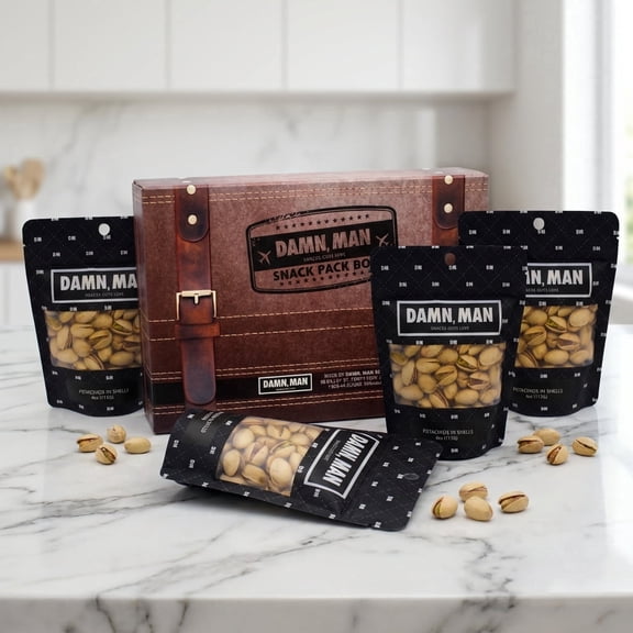 Salted Shelled Pistachios - Premium Snack for Men - 1 lb Gourmet Nuts 4 bags - 4 oz ea. 1 lb Total