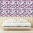 thumbnail image 3 of Ambesonne Exotic Peel & Stick Wallpaper for Home, Monstera Leaves Ethnic Bird, 13"x72", Magenta Cadet Blue Plum, 3 of 5