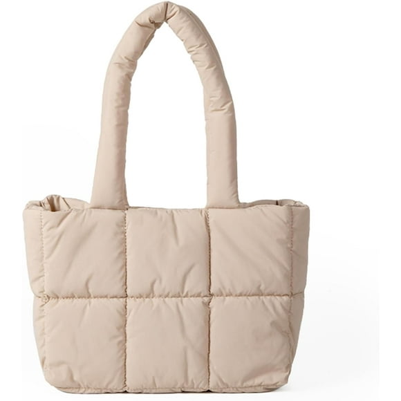 Zhengup Puffer Tote Bag,Trendy Puffy Bags for Women Light Winter Down Cotton Padded Quilted Tote Bag Shoulder Bag