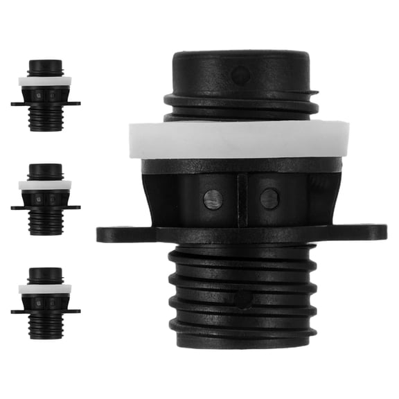 Homoyoyo 4-Piece Inflatable Boat Pump Adapter Set, Black PVC Quick Inflation Accessories for Air Mattresses and Watercraft