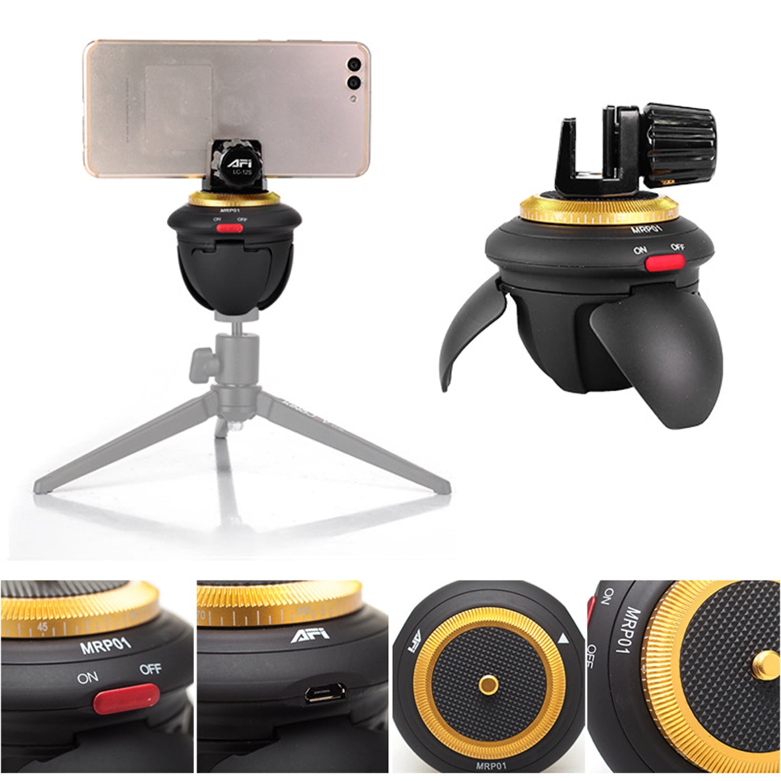 AURORA TRADE Tripod Head Remote Control 360 Degree Rotary Portable