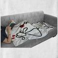 thumbnail image 6 of Engagement Party Soft Flannel Fleece Blanket, Hand Drawn Kidergarten Themed Wedding Proposal Image Celebration, Cozy Plush for Indoor and Outdoor Use, 70" x 90", Black White and Red, by Ambesonne, 6 of 6