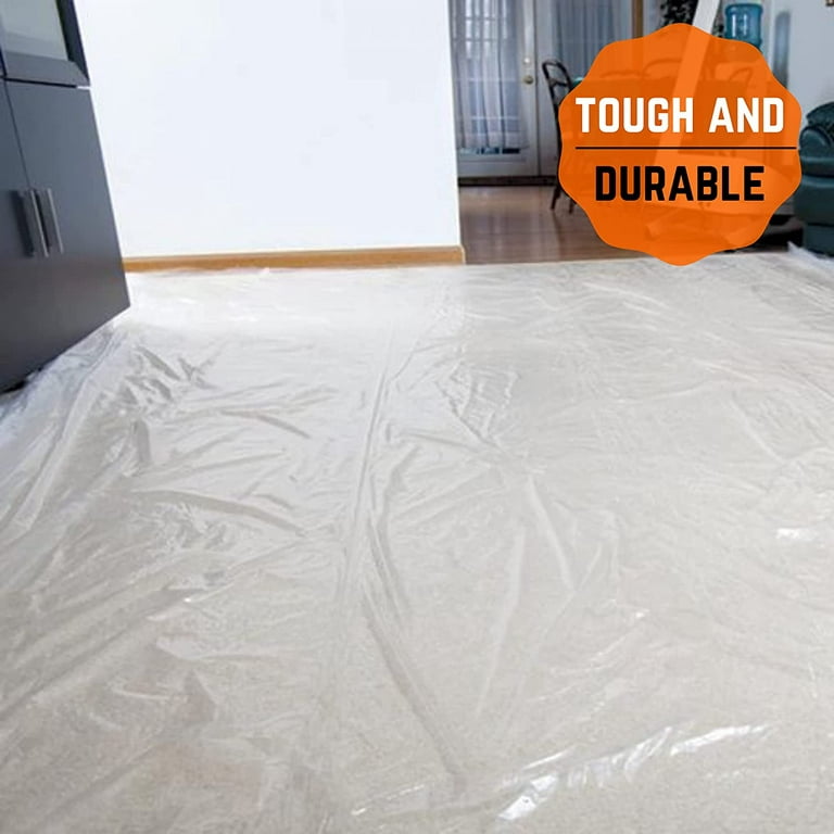 Clear Plastic Sheeting - 10 mil - (10'ft x 100'ft) - Thick Plastic  Sheeting, Heavy Duty Polyethylene Film, Drop Cloth Vapor Barrier Covering  for Crawl