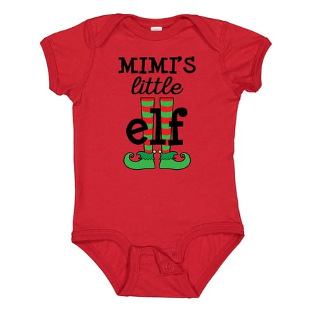 

Inktastic Christmas Mimi Little Elf Outfit Gift Baby Boy or Baby Girl Bodysuit