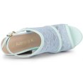 thumbnail image 4 of Sandalias De Cuña De Encaje Tacón De Plataforma Punta Abierta Para Mujeres Flor Azul 41, 4 of 6