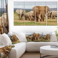 thumbnail image 1 of Large Elephant Herd in Africa - African Canvas Art Print, 1 of 3