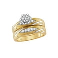 thumbnail image 2 of 10kt Yellow Gold His Hers Round Diamond Cluster Matching Wedding Set 1/2 Cttw, 2 of 3