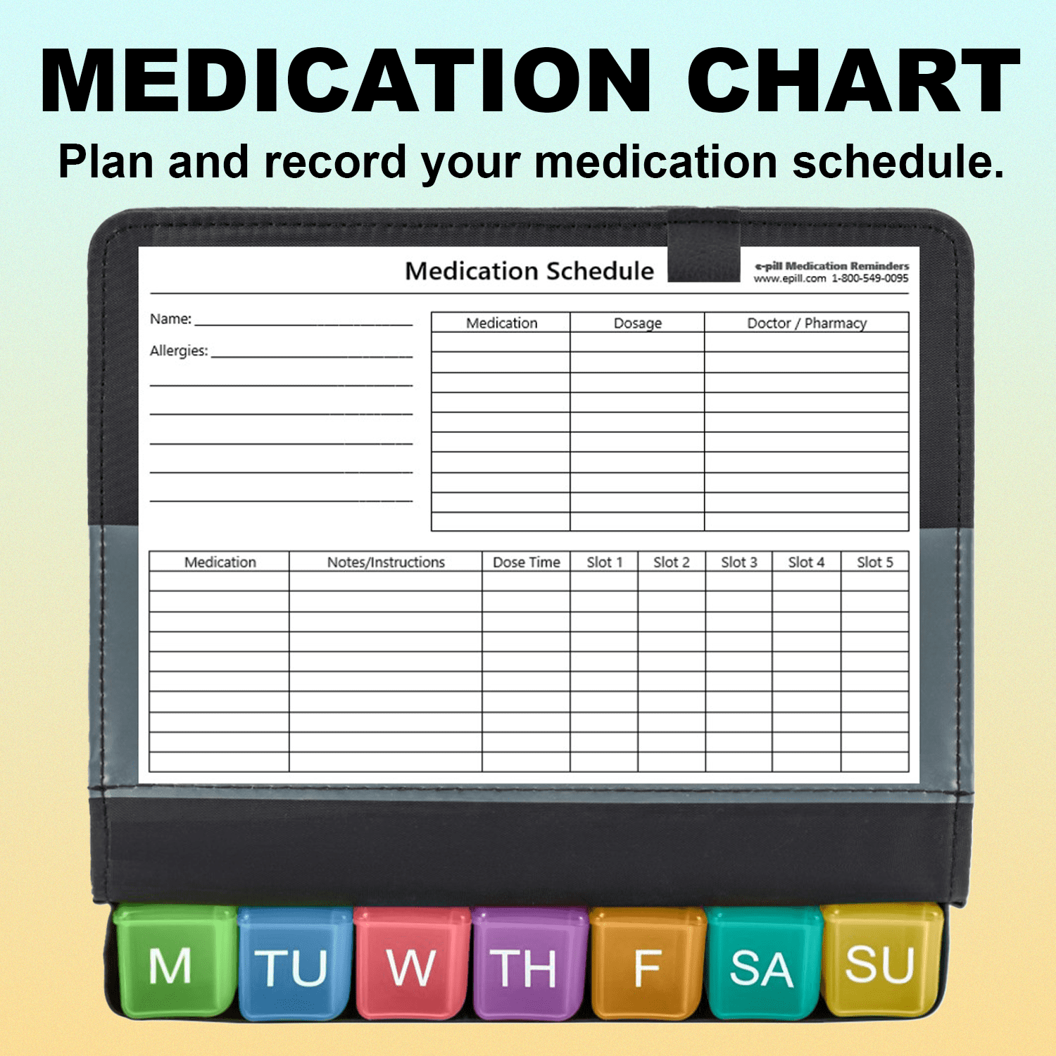 e-pill Large 5 Daily Doses x 7 Days Weekly Pill Organizer System