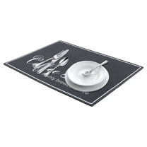 Large Diatomaceous Coffee Mat, Quick Dry Dish Drying Mats for Kitchen Counter, Dishes, Cups, and Utensils Dark Gray 15.7*11.8 inch