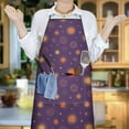 thumbnail image 6 of Purple Sun Star Circle Pattern Apron-Garden Aprons for Women with Pockets-Cotton Linen Waterproof Kitchen Cooking Gardening Aprons Adjustable for Kitchen,Cooking,BBQ and Salon 33x27 Inch, 6 of 7