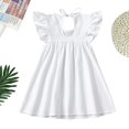 thumbnail image 4 of Vestido Goodplayer de lino con volantes, sin mangas, blanco, 3 años, 4 of 7