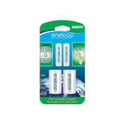 SANYO SPKNCSC2AANM eneloop AA with "C" Spacers, 1800 cycle, Ni-MH Pre-Charged Rechargeable Batteries, 2 Pack
