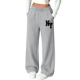 thumbnail image 2 of CYRBOKO Girls Sweatpants with Pockets, Soft Relaxed Fit Casual Elastic Waist Girls Wide Leg Pants Size 8 Gray, 2 of 6