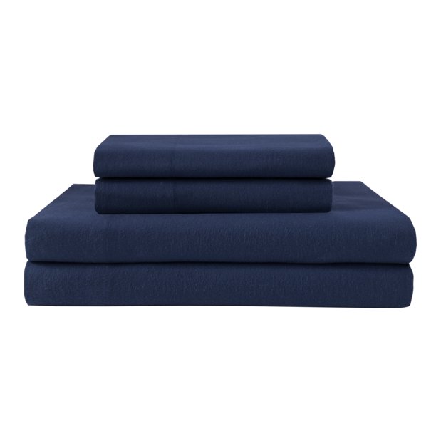 Winter Nights Cotton Flannel Sheet Set, California King, Indigo