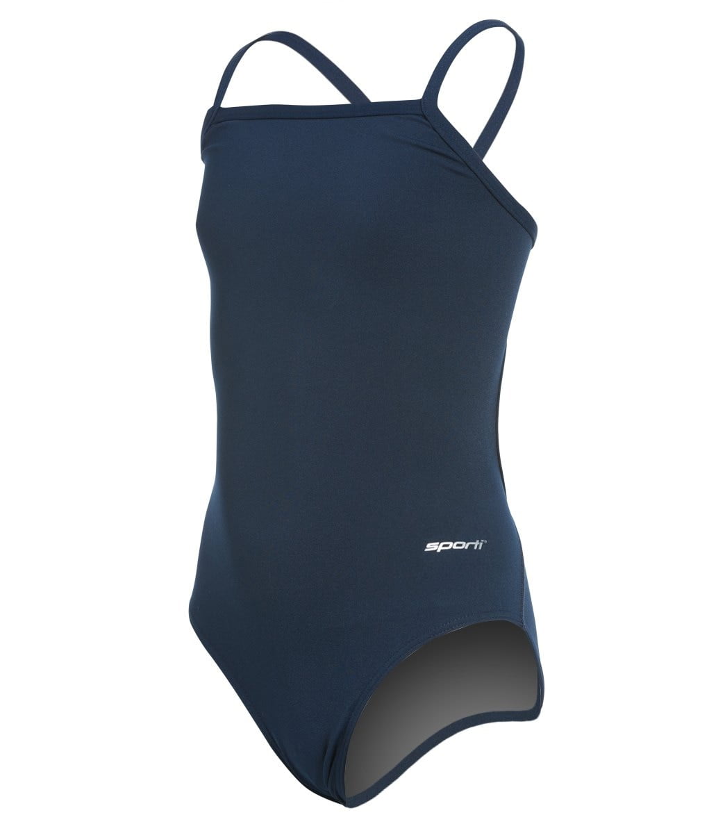 Sporti Poly Pro Solid Thin Strap One Piece Swimsuit Youth 2228 (24Y