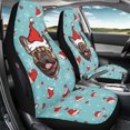 thumbnail image 3 of POLERO Protective Car Seat Covers for Automotive, Polyester Fabric Elastic Auto Front Seat Covers, Christmas French Bulldog, 3 of 7
