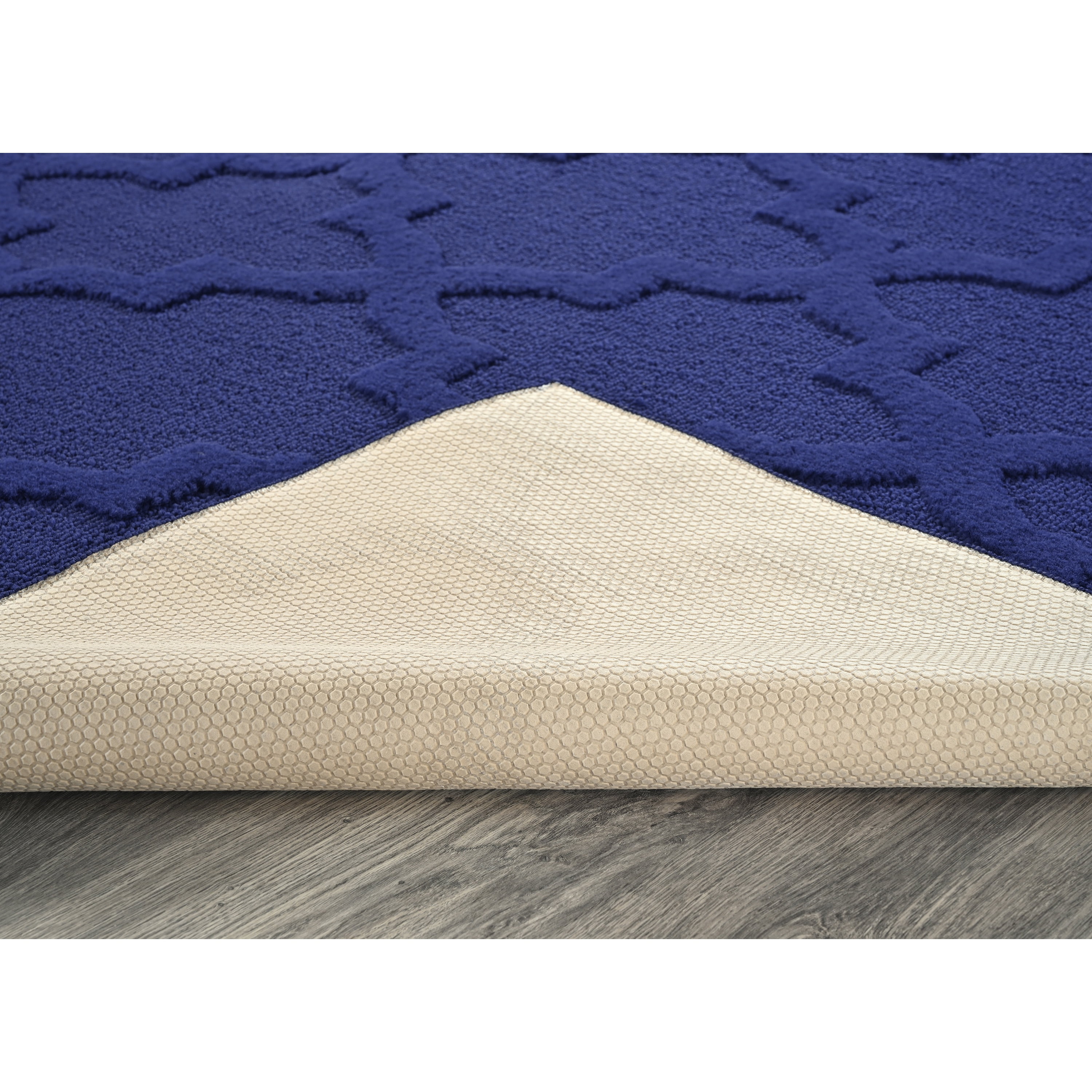 Garland Rug Quatro Polypropylene Navy Indoor Runner Rug, 3' x 8'